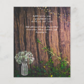 Papier Rustic Gypsophila éclaire Mason Jars Invitation BU (Dos)