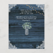 Papier Rustic Gypsophila WOODLAND MARIAGE Invitation BUDG (Dos)