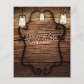 Papier Rustic Hanging Lights Mariage Photo Enregistrer la (Dos)