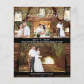 Papier Rustic Hanging Lights Mariage Photo Enregistrer la (Devant)
