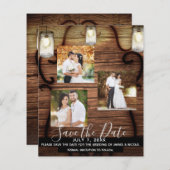 Papier Rustic Hanging Lights Mariage Photo Enregistrer la (Devant / Derrière)
