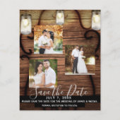 Papier Rustic Hanging Lights Mariage Photo Enregistrer la (Devant)