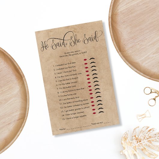 Papier Rustic Kraft Il Dit Qu'Elle A Dit Fête des mariées