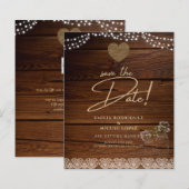 Papier Rustic Mason Jars Lumières Dentelle Gypsophilie MA (Devant / Derrière)