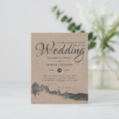 Papier Rustic Mountain Paysage Pine Trees Mariage (Debout devant)