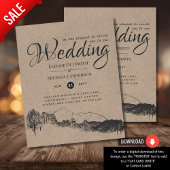 Papier Rustic Mountain Paysage Pine Trees Mariage