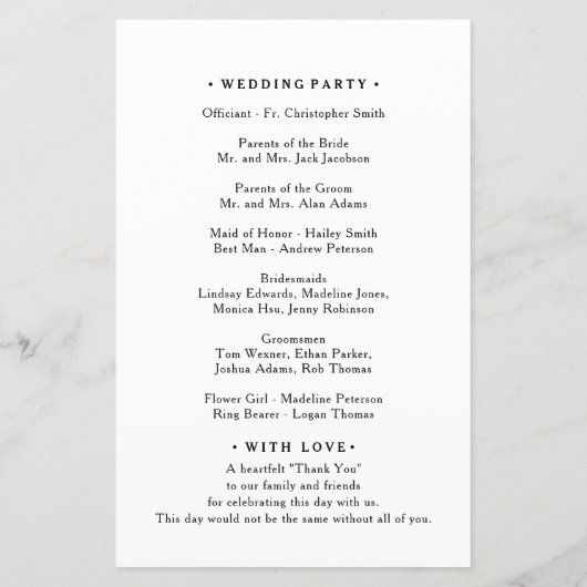 Papier Rustic Mountain Wedding Program (Dos)