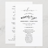 Papier Rustic Mountain Wedding Program (Devant / Derrière)