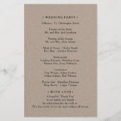 Papier Rustic Mountain Wedding Program (Dos)