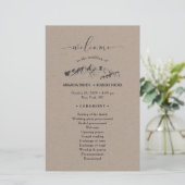 Papier Rustic Mountain Wedding Program (Debout devant)