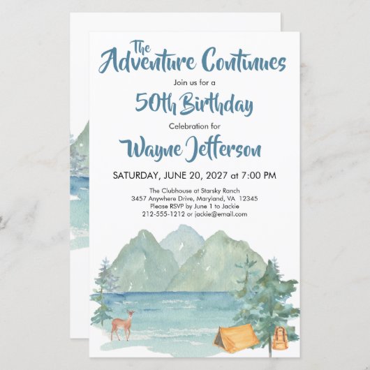 Papier Rustic Mountains Adventure Budget 50e anniversaire (Devant / Derrière)