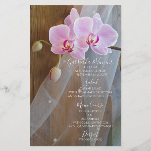 Papier Rustic Orchid Elegance Barn Wedding (Devant)