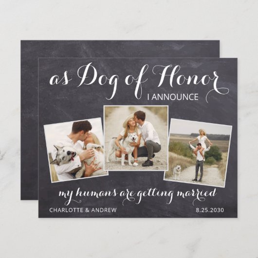 Papier Rustic Pet Chien Photo Budget Mariage Enregistrer  (Devant / Derrière)