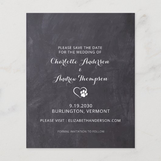 Papier Rustic Pet Chien Photo Budget Mariage Enregistrer  (Dos)
