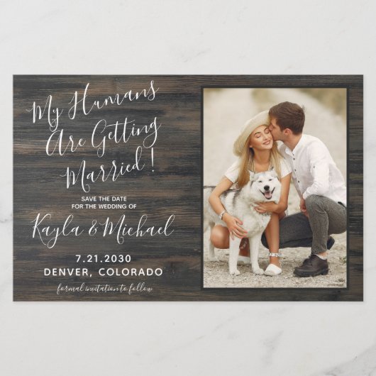 Papier Rustic Pet Mariage Budget Chien Enregistrer Les Ca (Devant)