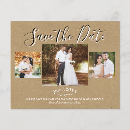 Papier Rustic Red Kraft Buffalo Plaid Photo Enregistrer l (Devant)