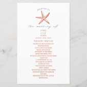 Papier Rustic Starfish Red & Blue Beach Wedding Program (Devant)