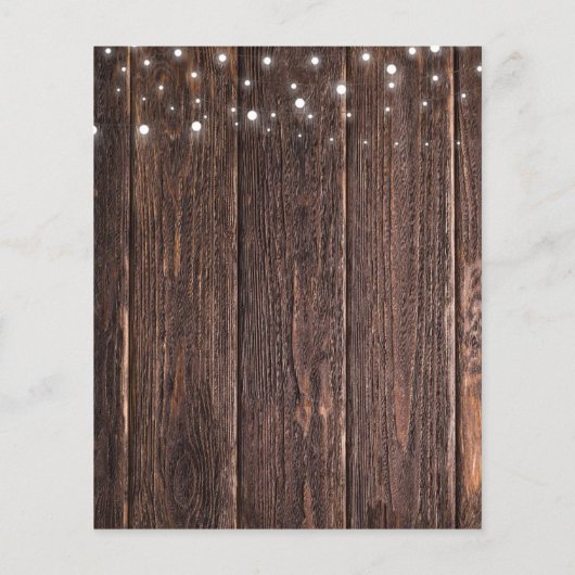 Papier Rustic String Lumières Mariage Enregistrer les car (Dos)