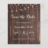 Papier Rustic String Lumières Mariage Enregistrer les car (Devant)