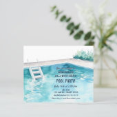 Papier Rustic Summer Swimming Pool Party Birthday  Invite (Debout devant)