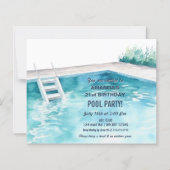 Papier Rustic Summer Swimming Pool Party Birthday  Invite (Devant)