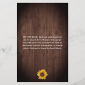 Papier Rustic Sunflower Surprise 40e anniversaire Invitat (Dos)
