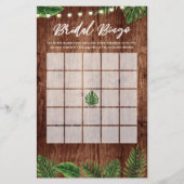 Papier Rustic Tropical Fête des mariées Jeu de Bingo (Devant)