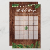 Papier Rustic Tropical Fête des mariées Jeu de Bingo (Devant / Derrière)