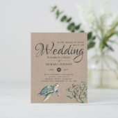 Papier Rustic Turtle Océan Mariage Invite Budget (Debout devant)