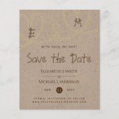 Papier Rustic Tying the Knot Wedding Enregistrer la date (Devant)