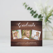 Papier Rustic Wood Graduate 3 Photo Budget Graduation (Debout devant)