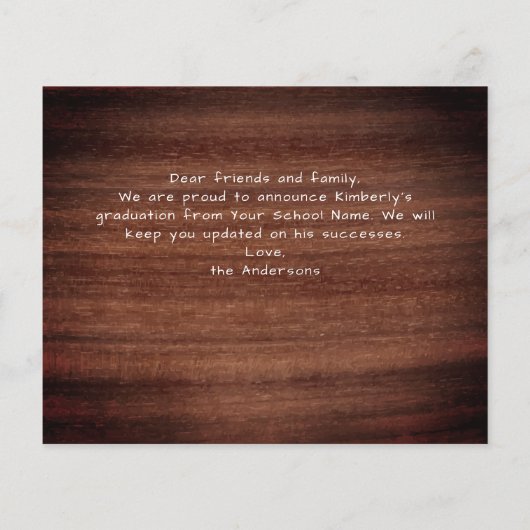 Papier Rustique 3 Photo Comté Bois Graduation Budget (Dos)