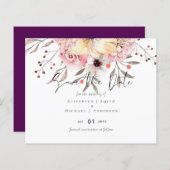 Papier Rustique Blush rose Floral Mariage Sage Dates de s (Devant / Derrière)