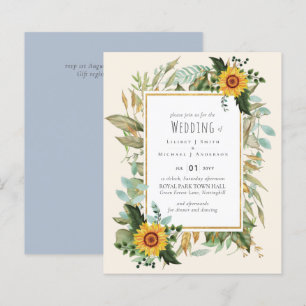 Papier Rustique BOHO Sunflowers Mariage de verdure