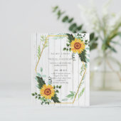 Papier Rustique BOHO Sunflowers Mariage de verdure (Debout devant)