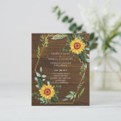 Papier Rustique BOHO Sunflowers Mariage de verdure (Debout devant)