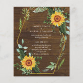 Papier Rustique BOHO Sunflowers Mariage de verdure (Devant)