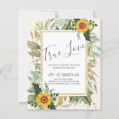 Papier Rustique BOHO Sunflowers Mariage de verdure (Devant)