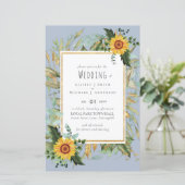 Papier Rustique BOHO Sunflowers Mariage de verdure (Debout devant)
