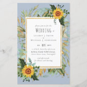 Papier Rustique BOHO Sunflowers Mariage de verdure (Devant)