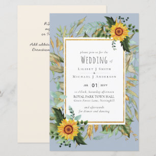 Papier Rustique BOHO Sunflowers Mariage de verdure