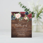 Papier Rustique Bois Bourgogne Rouge Budget Mariage Invit (Debout devant)