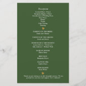 Papier Rustique Botanique Vert & Or Mariage Foliage (Dos)