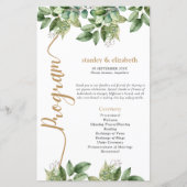 Papier Rustique Botanique Vert & Or Mariage Foliage (Devant)