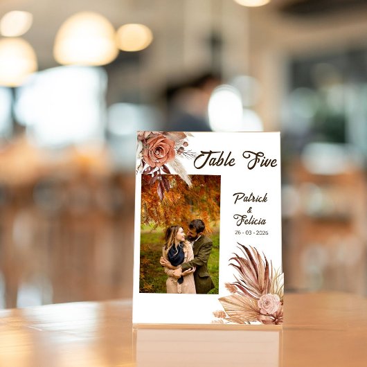 Papier Rustique Brown Mariage photo Numéro de tableau Mod