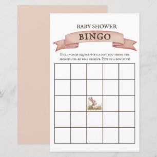 Papier Rustique Bunny Baby shower Jeu de Bingo