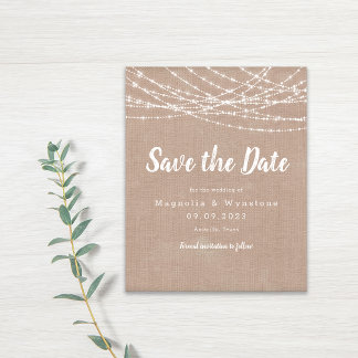 Papier Rustique Burlap String éclats mariage Enregistrer 