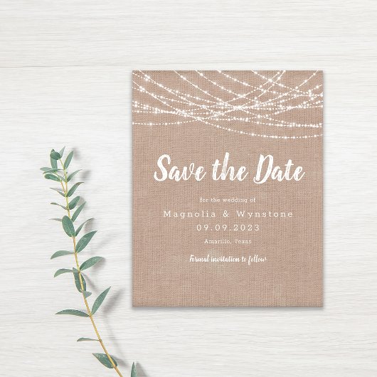 Papier Rustique Burlap String éclats mariage Enregistrer