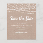 Papier Rustique Burlap String éclats mariage Enregistrer  (Devant)