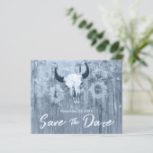 Papier Rustique Dusty Blue Sunflowers Bull budget crâne (Debout devant)